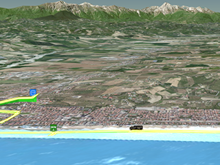 gps tracking trip animation 3d with charts and statistics