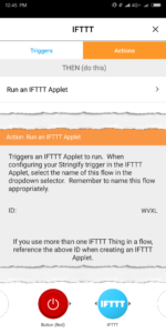 stringify ifttt thing trigger action configuration