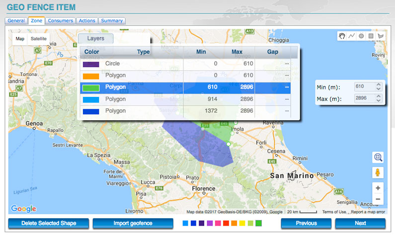 New virtual geo-fences with 3D mode and layers