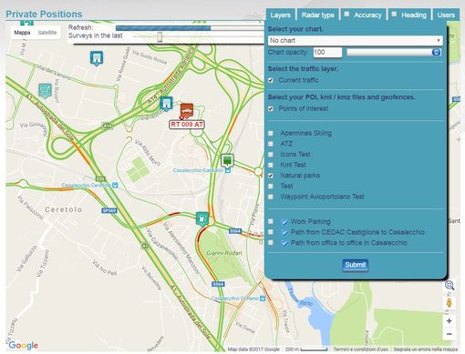 set points of interest (POI) in the GPS tracking platform