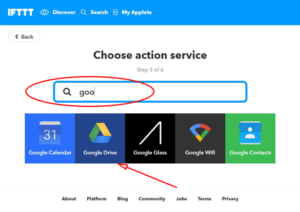 ifttt choose action service