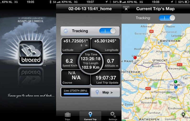 btraced tracking app smartphone android ios samsung iphone applicazione mobile per cellulare