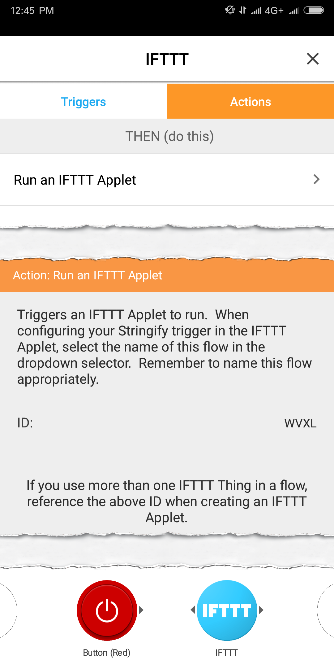 stringify ifttt thing trigger action configuration