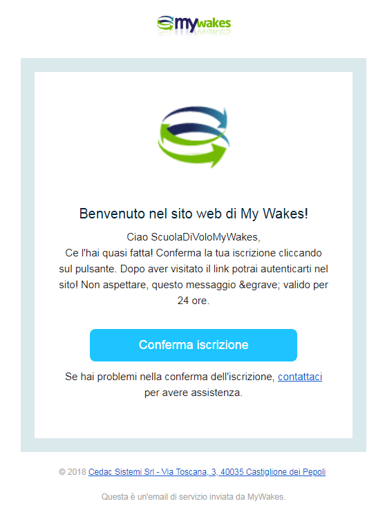 conferma email scuola di volo attivazione utente conferma email scuola di volo attivazione utente